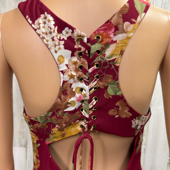 B. Darlin Floral Lace-Up Back Dress - Picture 6 of 10